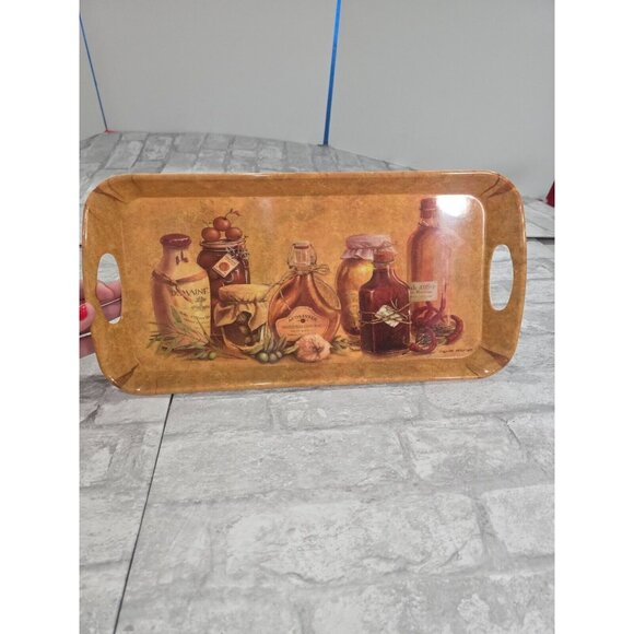 Tray Rectangular Olive Olis Assorted Decor Melamine Serveware with‎ Handles - Picture 1 of 9